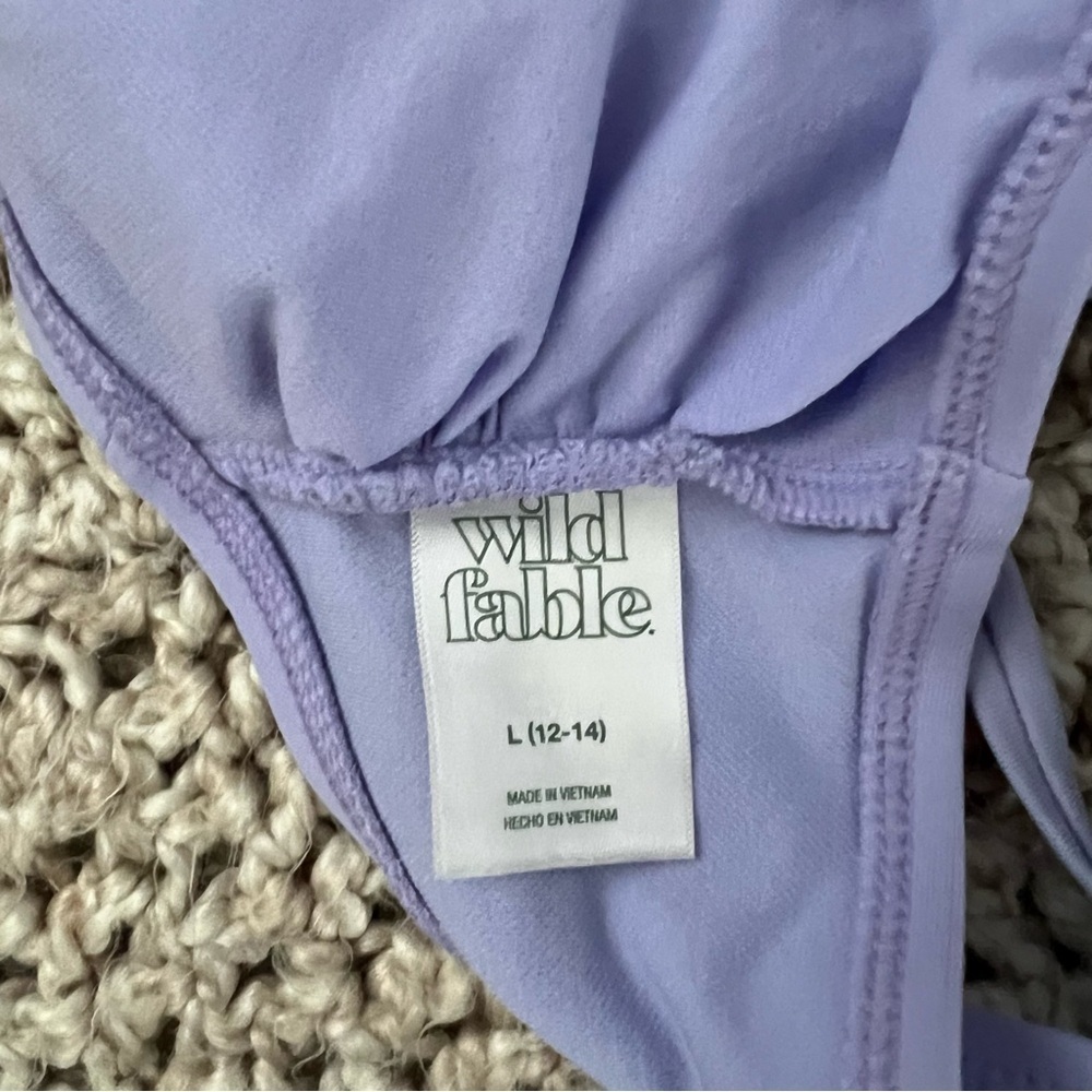 Wild Fable Ring Front Bralette Bikini Swim Top Lavender Purple L Large 12-14 - Picture 6 of 8